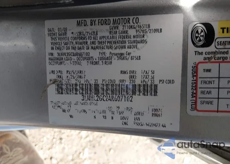 2010 Lincoln Mkz из США, поврежденный, VIN 3LNHL2GC2AR607102